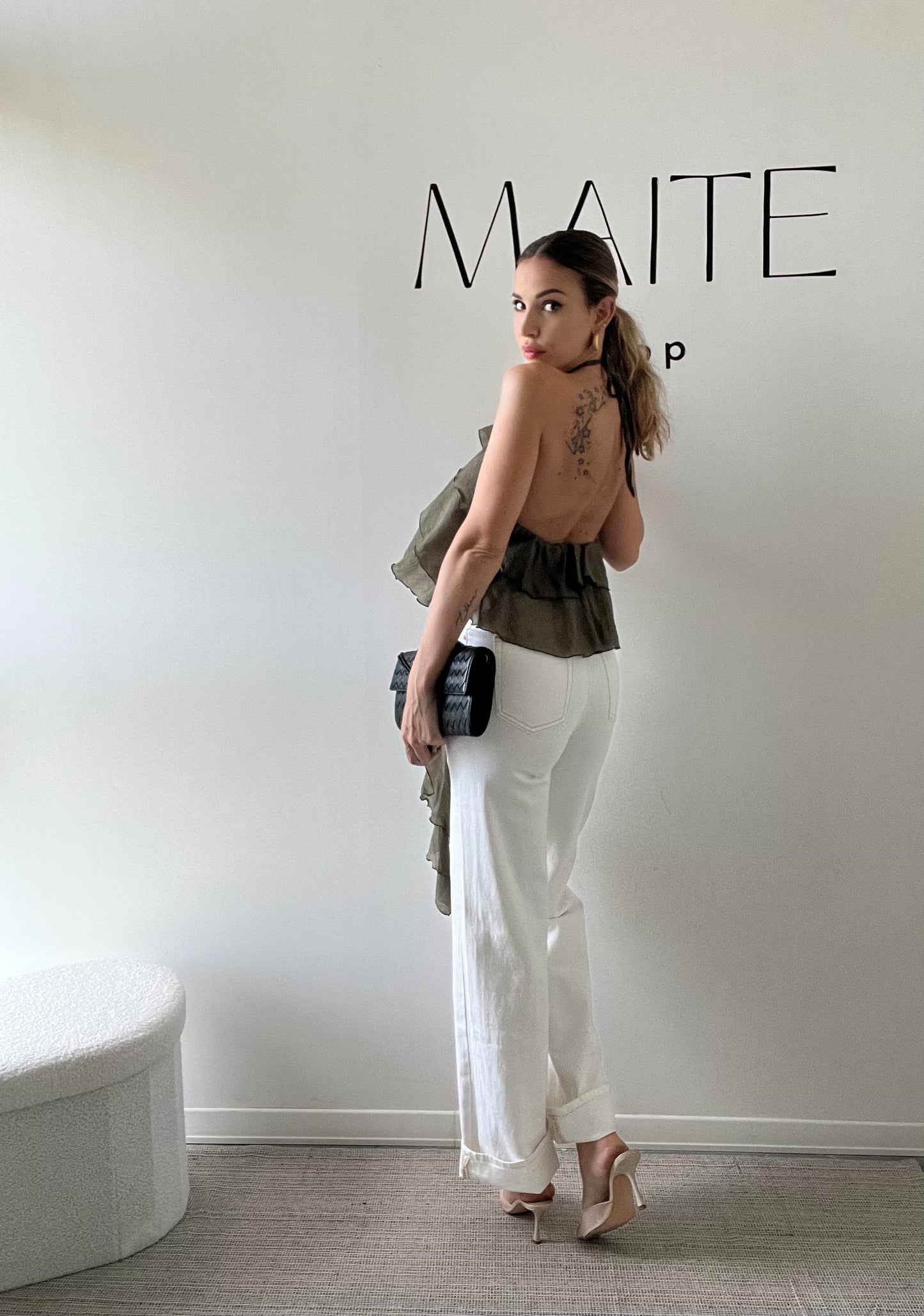 TOP NEREA VOLANT OLIVE