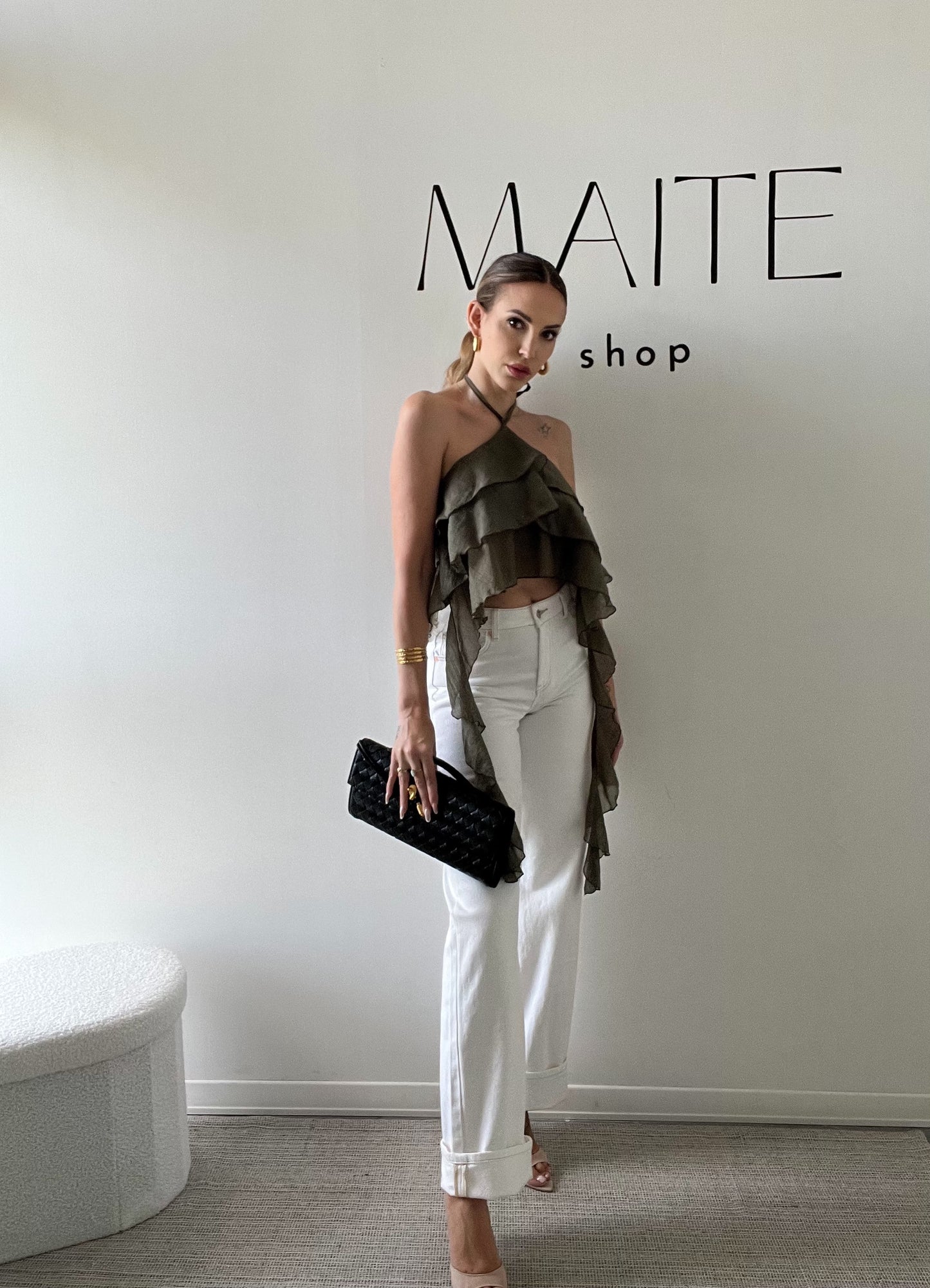 TOP NEREA VOLANT OLIVE