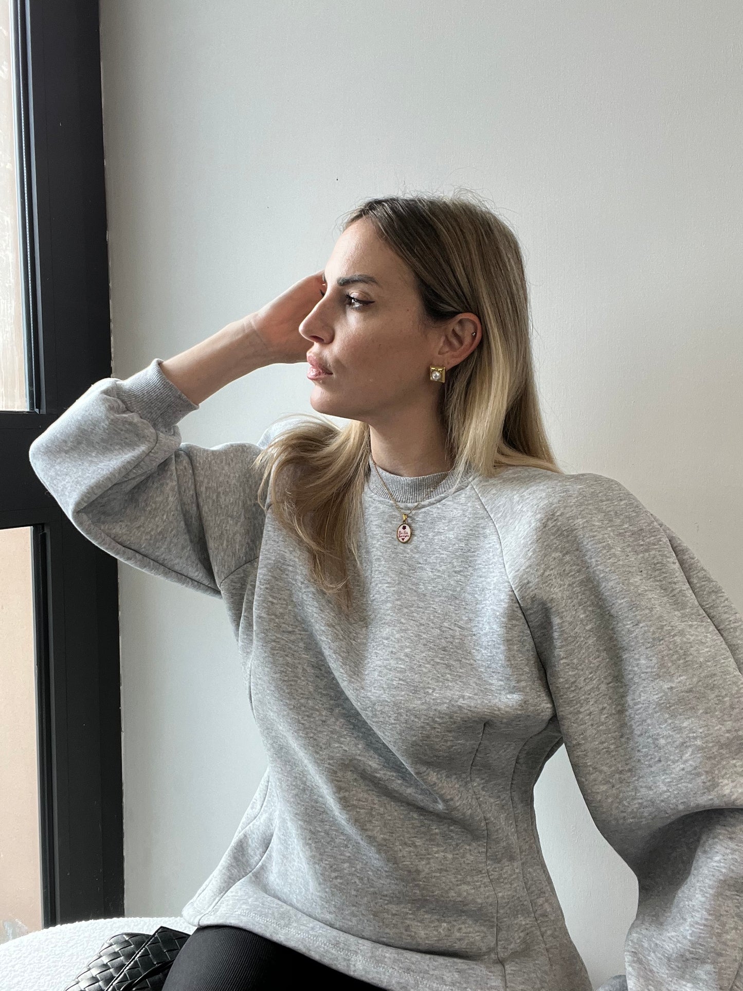 FELPA AVVITATA GRIGIA