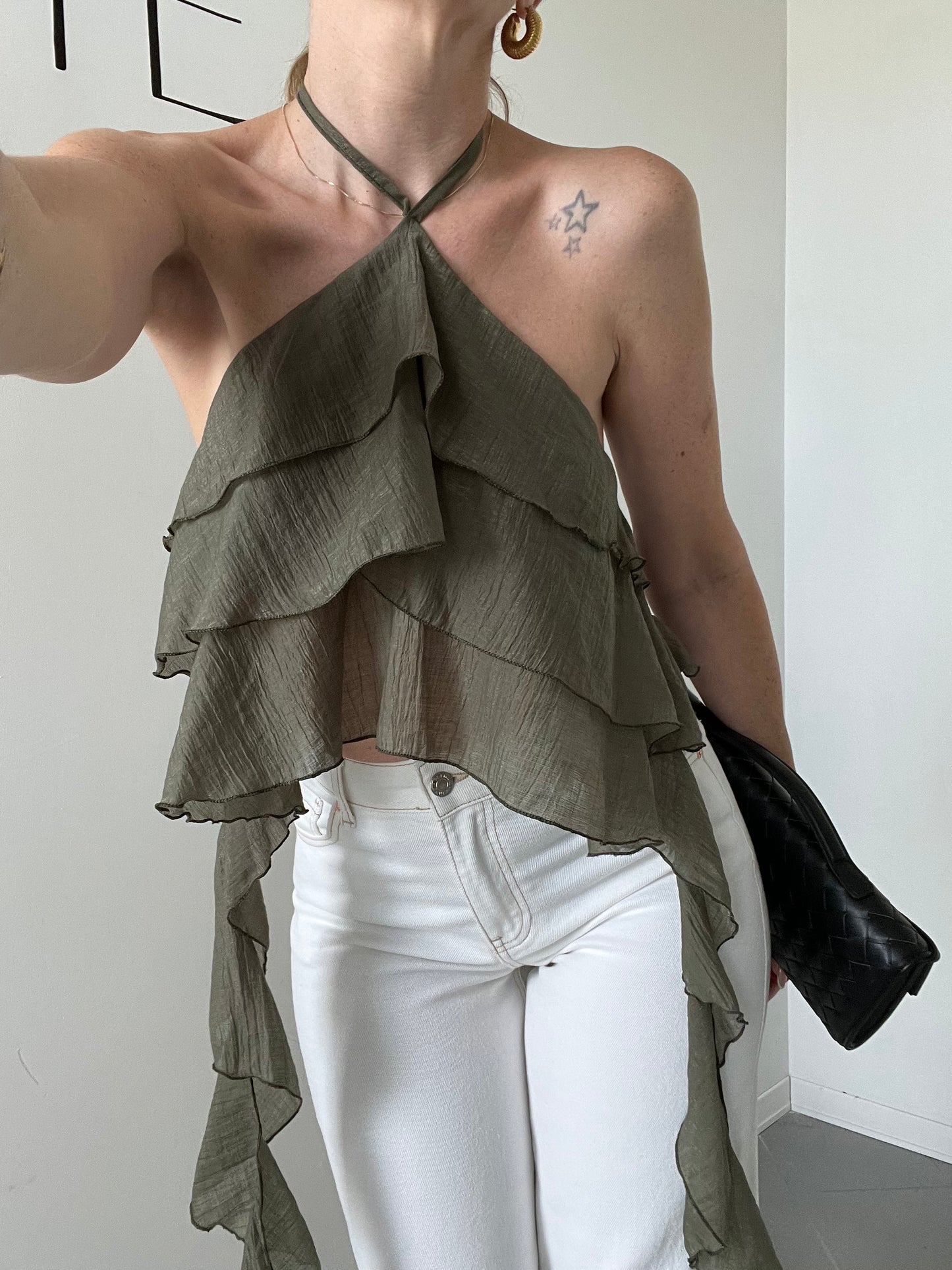 TOP NEREA VOLANT OLIVE