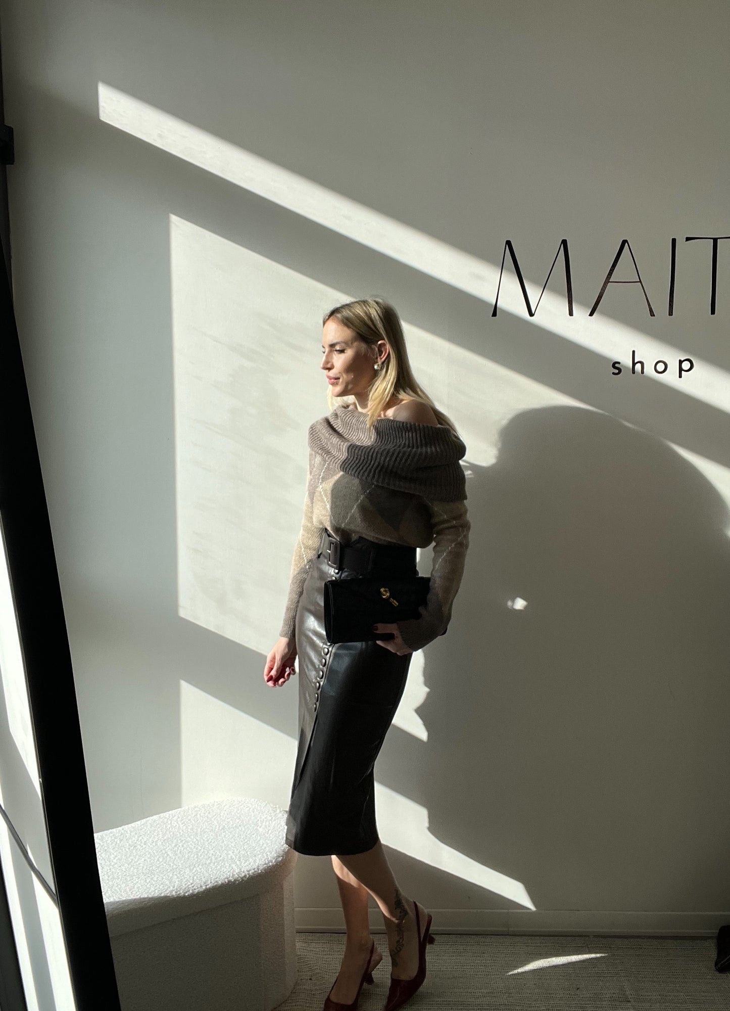 MAGLIONE ROMBI TAUPE