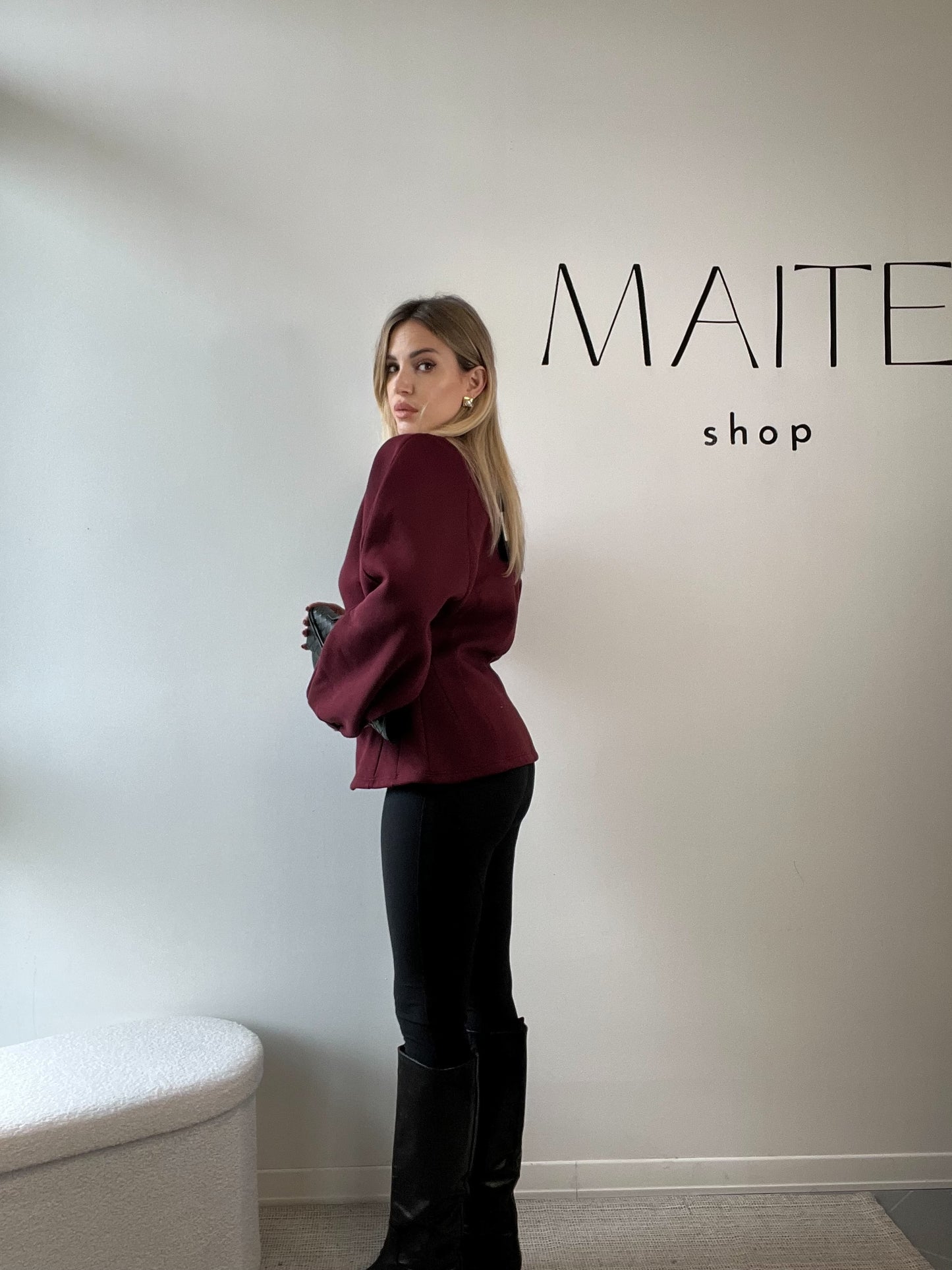 FELPA AVVITATA BORDEAUX