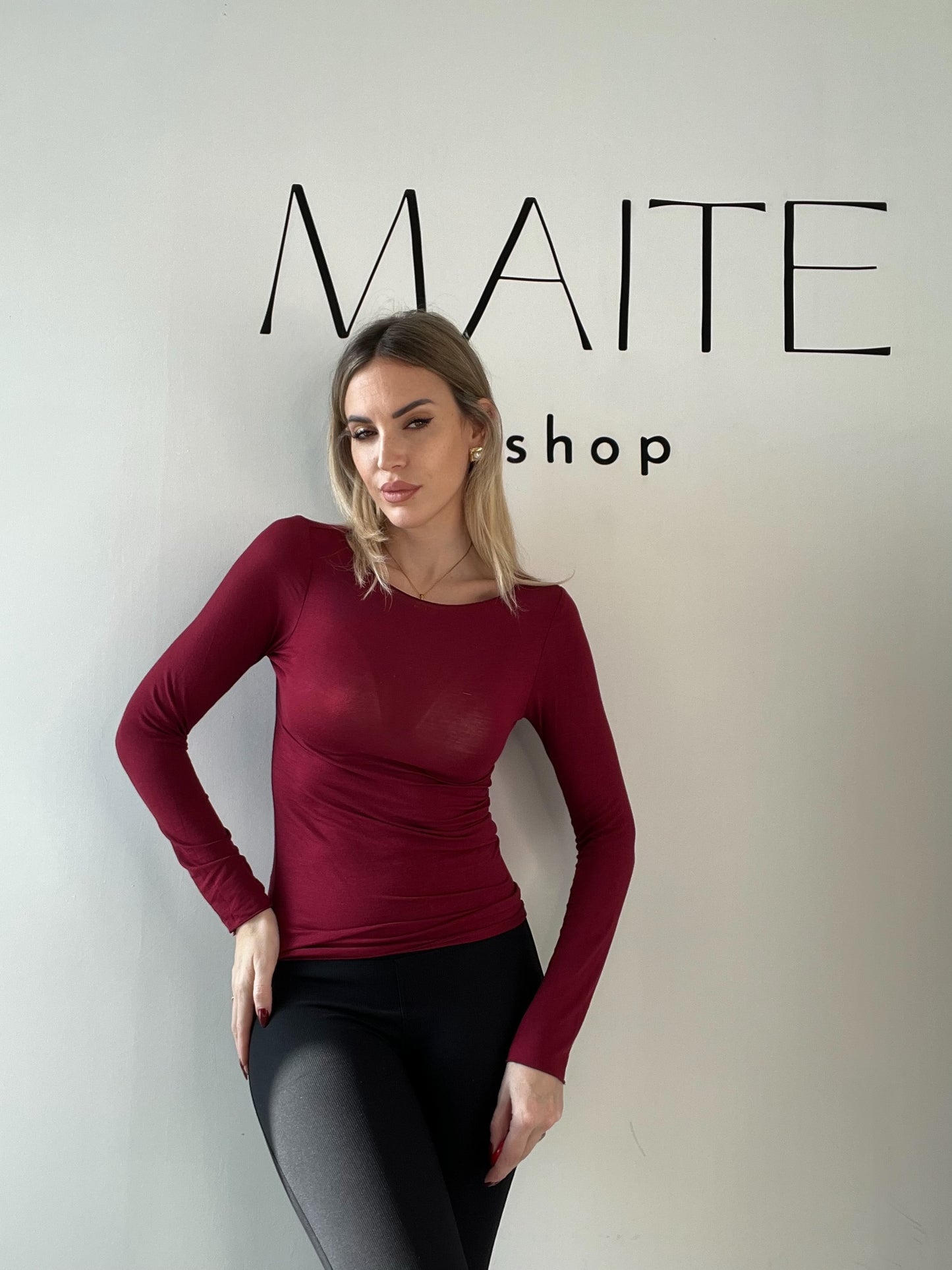 MAGLIA BASIC BORDEAUX