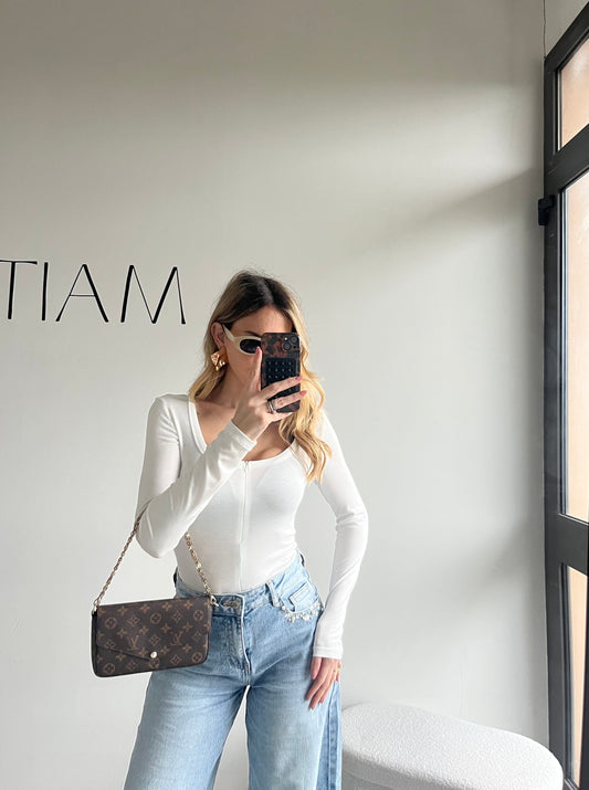 BODY ZIP FRONTALE BIANCO