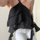 TOP NEREA VOLANT NOIR