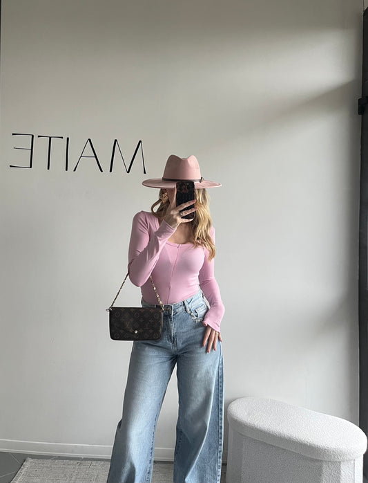 BODY ZIP FRONTALE ROSA