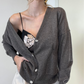 CARDIGAN GRIS LUMIÈR misto Lana