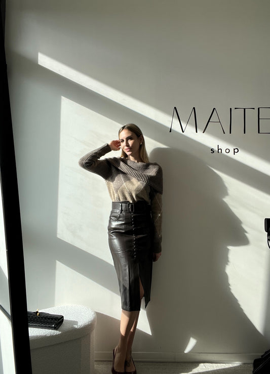 MAGLIONE ROMBI TAUPE