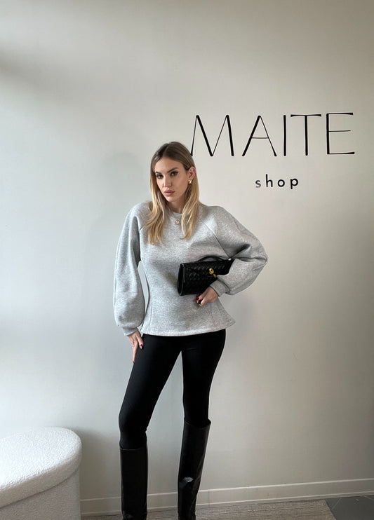 FELPA AVVITATA GRIGIA