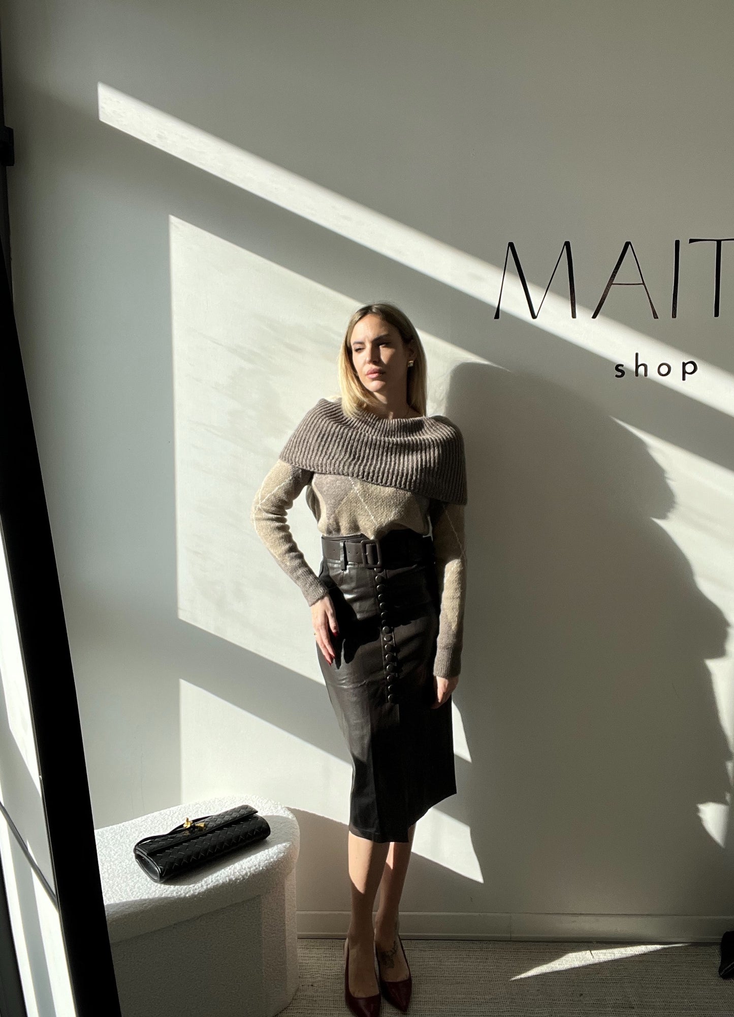 MAGLIONE ROMBI TAUPE