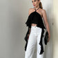 TOP NEREA VOLANT NOIR