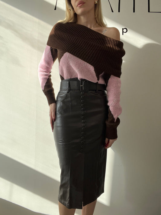 GONNA ECOPELLE MARRONE