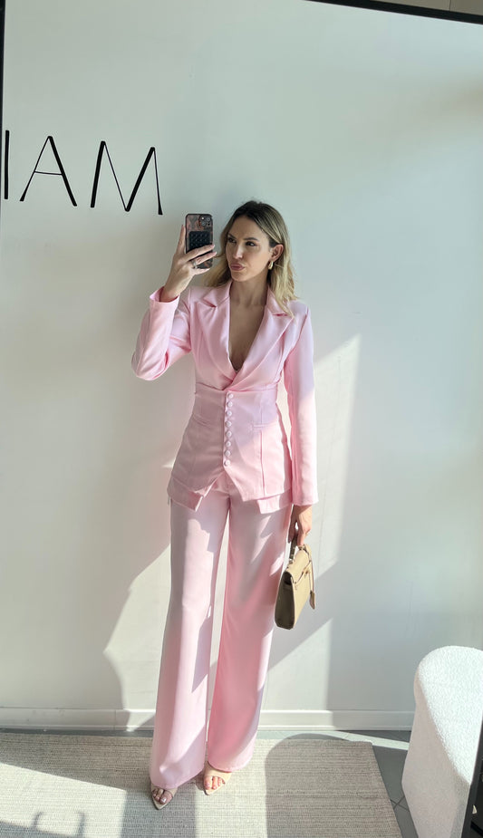 TAILLEUR PINK COUTURE con CORSETTO