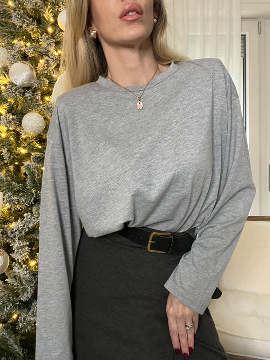 T-SHIRT MANICA LUNGA GRIGIO