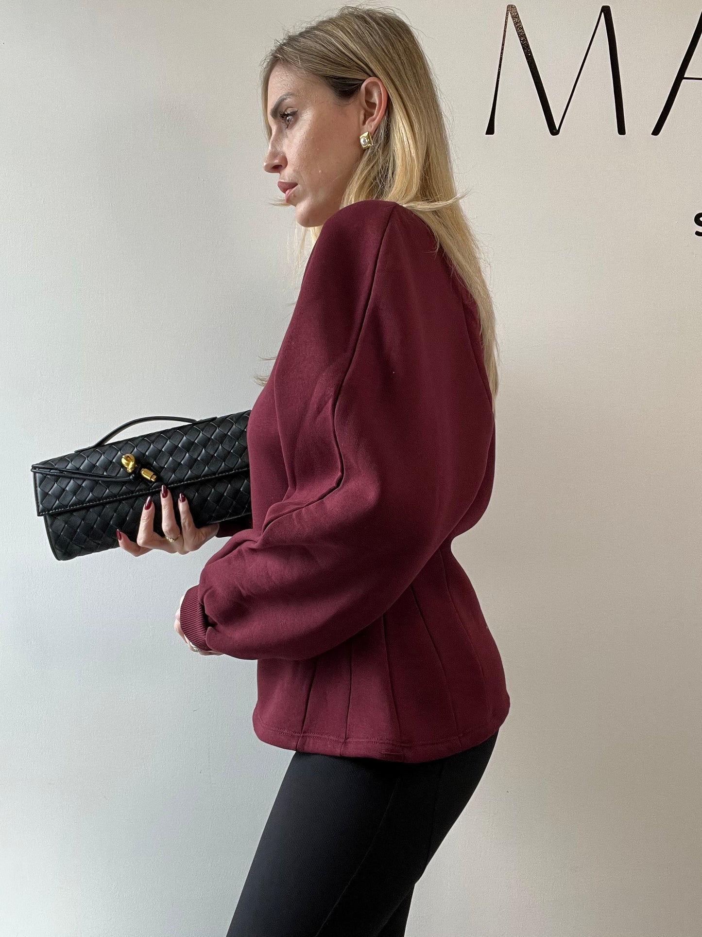 FELPA AVVITATA BORDEAUX