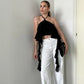 TOP NEREA VOLANT NOIR