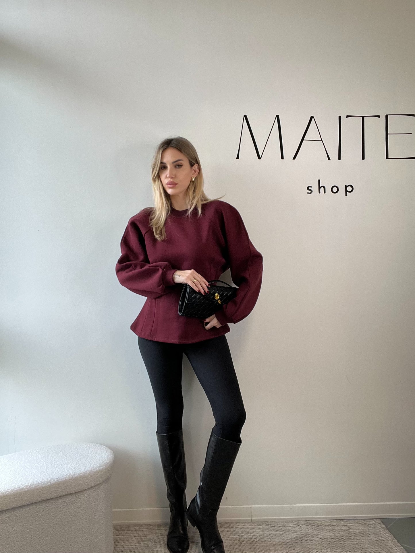 FELPA AVVITATA BORDEAUX