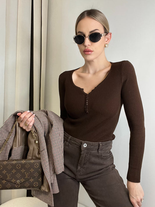 MAGLIETTINA EVERYDAY MARRONE