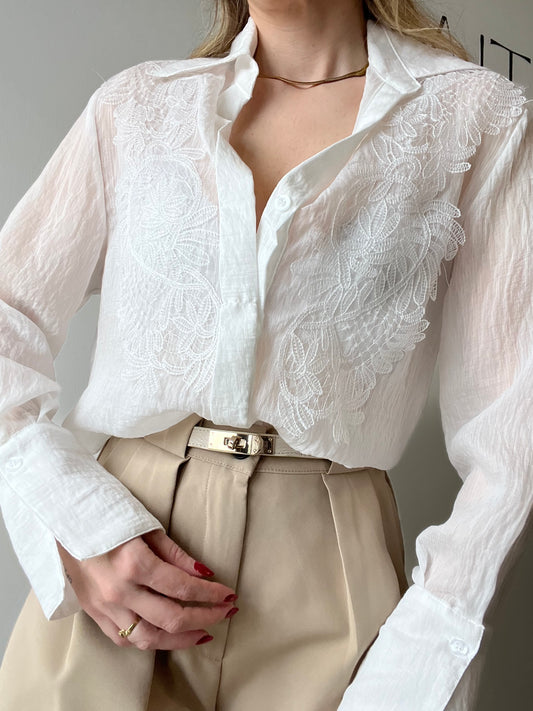 CAMICIA IN CHIFFON PLISSÈ