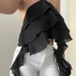 TOP NEREA VOLANT NOIR