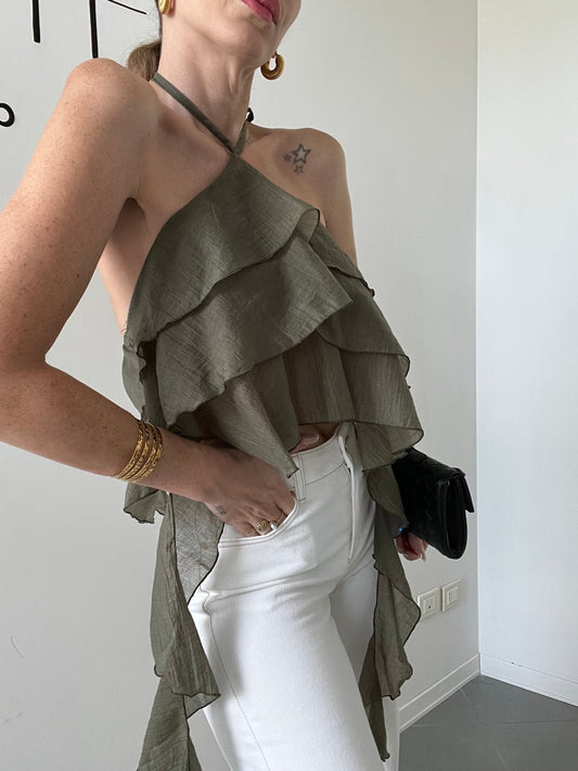 TOP NEREA VOLANT OLIVE