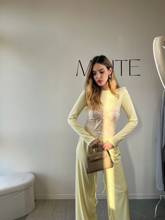 COORDINATO GIALLO BURRO in viscosa