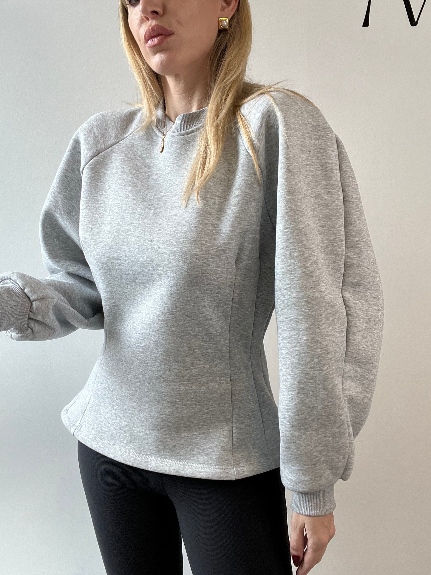 FELPA AVVITATA GRIGIA